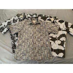 Cooke Street Shirt Lot 3 Mens Medium Hawaiian Floral Short Sleeve Button Front